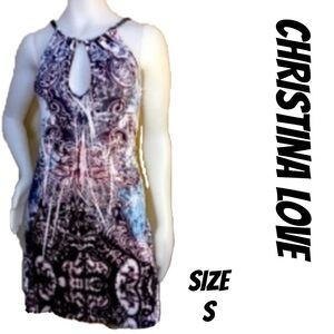 CRISTINA LOVE SUMMER DRESS WITH CHAIN STRAPS SIZE S
